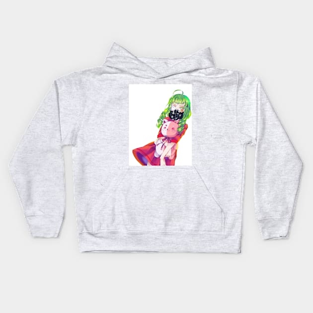 Girl with mask Kids Hoodie by Ri_murr